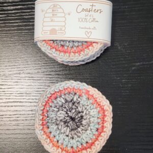 Crochet Coasters - 100% Cotton - Multi Tangerine